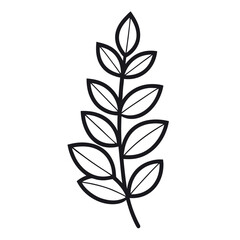 Eucalyptus Branch – Elegant Line Art Vector Illustration – Minimalist Botanical Drawing for Wedding Decor, Natural Design, Herbal Branding, and Modern Floral Projects