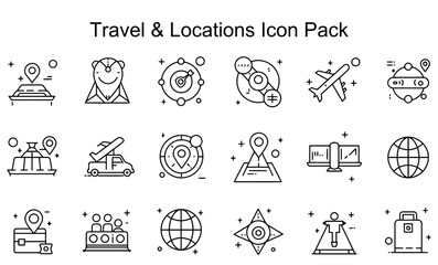 Fototapeta premium Travel & Locations Icon Set