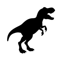 Bold silhouette of a Tyrannosaurus Rex dinosaur.