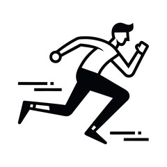 Runner in Motion – Minimalist Vector Outline Illustration – Dynamic Line Art Athlete Icon for Sports Design, Fitness Apps, Marathon Graphics, and Health Branding Projects
