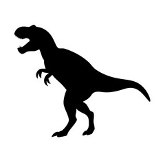 Powerful Tyrannosaurus Rex Silhouette Against a White Background
