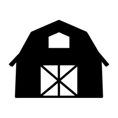 Silhouette of a classic barn with a crossbuck door design © PixelArtBox
