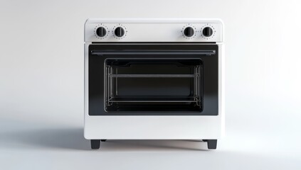 Fototapeta premium Modern White Oven Against Light Background