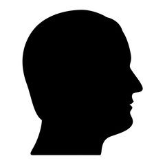 Silhouette of a man's head in profile, a simple and elegant design