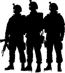 American Soldiers with Flag and Helicopters Silhouette