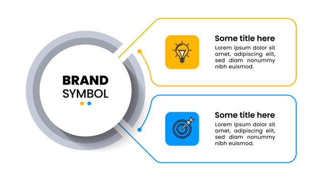 Infographic template. Banner with 2 steps and icons