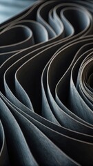 Obraz premium Abstract view of a rolled material with wavy patterns and subtle light play creating depth and texture