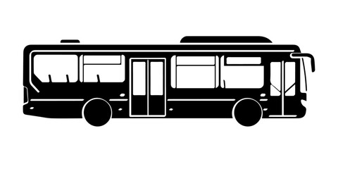 Black and White Bus Silhouette Vector Illustration,
Public Transportation Icon: Bus Outline Graphic,
Simple Bus Vector for Travel and Commute Design,
Isolated Bus Silhouette for Urban Mobility Concept