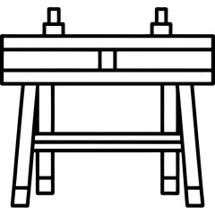 Minimalist Workbench Line Art Vector