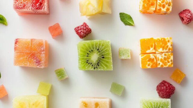 Frozen fruit cubes pattern