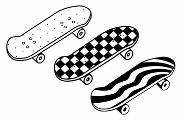 Retro Skateboard Patterns Grids Checks and Geometric Designs