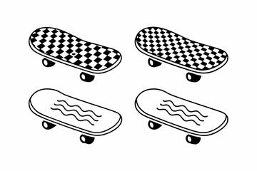 Retro Skateboard Patterns Grids and Checkered Designs