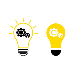 Light Bulb with Gear Icon Innovation and Engineering Concept Vector for Creative Solutions and Technology Ideas
