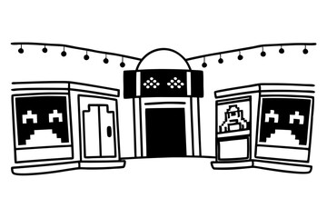 Pixelated Y2K Mall Hangout Vector Design