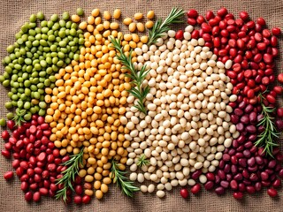 Fototapeta premium Assortment of black, red and white beans
