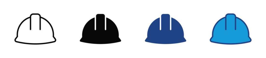 Helmet icon set . Motorcycle helmet signConstruction helmet icon. Safety helmet , vector illustration 