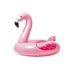 Cute Pink Flamingo Pool Toy, Transparent Background View
