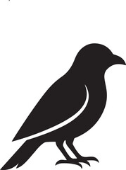 Vector illustration of a black crow bird perched on a branch isolated on white background