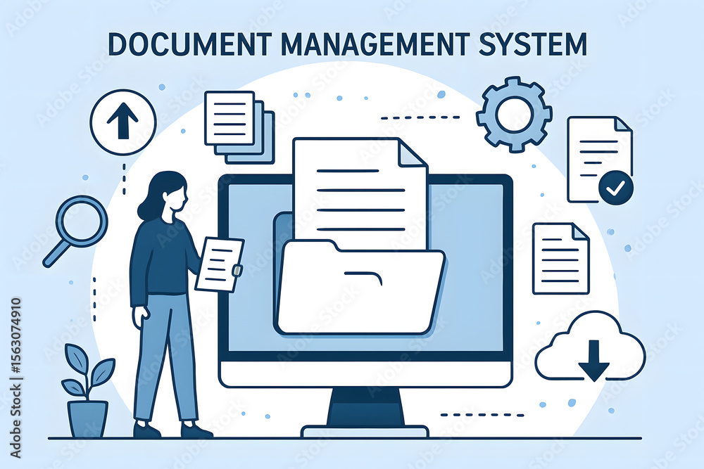 Poster digital document management: a depiction of the efficient management of digital documents, presentin