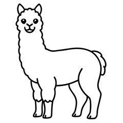 Simple Alpaca Line Drawing