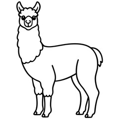 Simple Alpaca Line Drawing