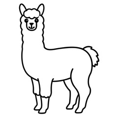 Simple Alpaca Line Drawing