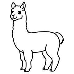 Simple Alpaca Line Drawing
