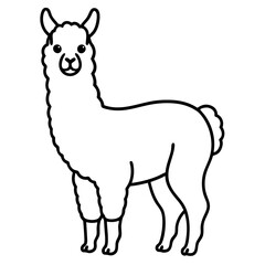 Simple Alpaca Line Drawing