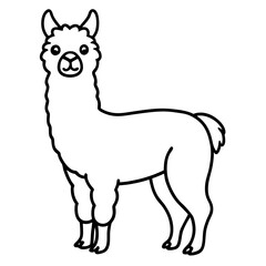 Simple Alpaca Line Drawing