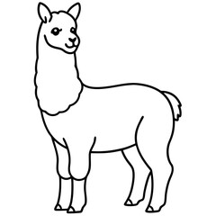 Simple Alpaca Line Drawing
