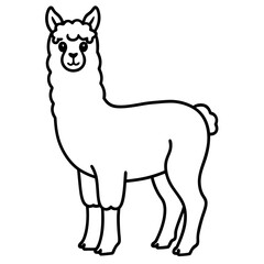 Simple Alpaca Line Drawing