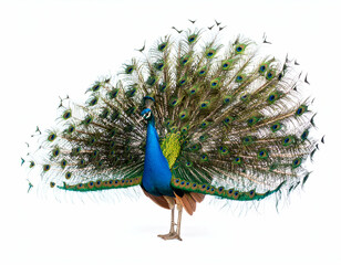 Elegant Peacock Display A Majestic Bird with its Feathers Fully Spread