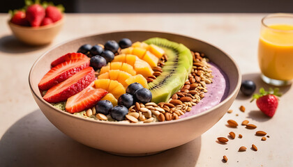 Vibrant Fruit and Granola Breakfast Bowl with Yogurt