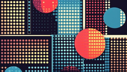 Retro dot matrix texture CMYK halftone dots