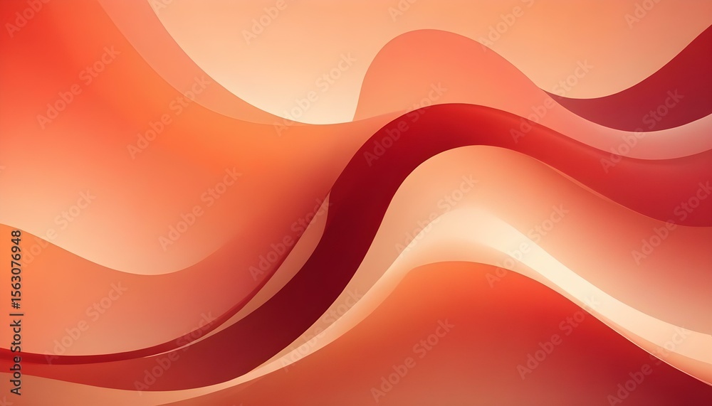 Fototapete abstract waves in warm red and orange tones create a dynamic and modern design.
