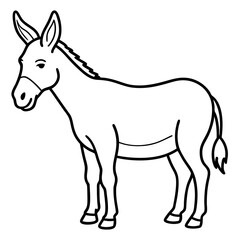 Simple Donkey Line Drawing