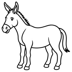 Simple Donkey Line Drawing