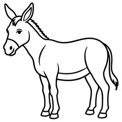 Simple Donkey Line Drawing