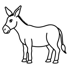 Simple Donkey Line Drawing