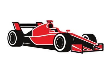 Naklejka premium Red racing car isolated on white background