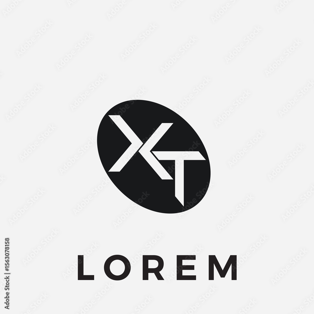 Fototapete xt letter initial logo design template sharp pointed vector illustration