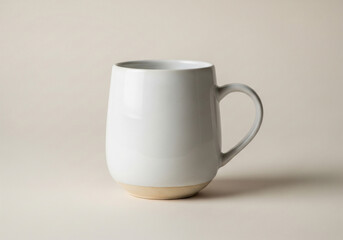 Obraz premium white cup on white pastel background