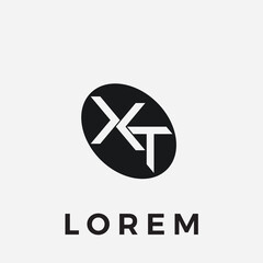 XT Letter Initial Logo Design Template Sharp Pointed Vector Illustration