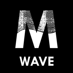 Letter m with wave design logo template illustration