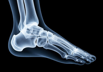 Naklejka premium Skeletal Anatomy of the Foot: Lateral View