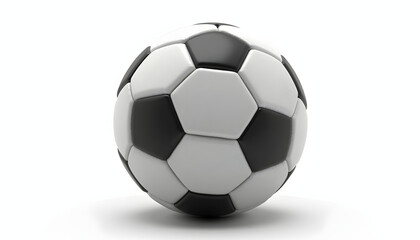Classic black and white soccer ball. Represents sports, game, football, or recreation. Iconic and dynamic.

