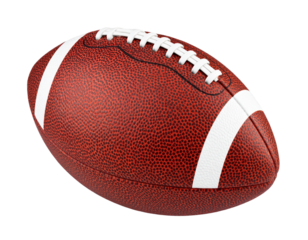 American football ball in transparent background.