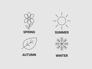 four distinct icons representing the four seasons