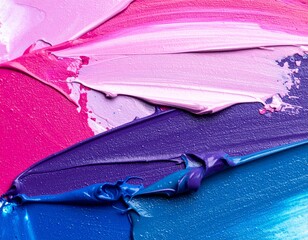 Textured Acrylic Paint Swatches in Pink, Purple, and Blue Hues