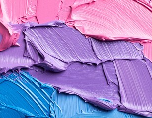 Textured Acrylic Paint Swatches in Pink, Purple, and Blue Hues